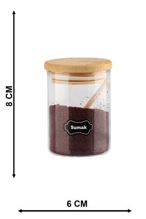 6'lı 200 Ml Bambu Kapaklı Kaşıklı Borosilikat Baharat Takımı TYC00295459130 - 6