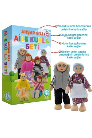 6'lı Ahşap Kukla Aile Seti cr000 - 3