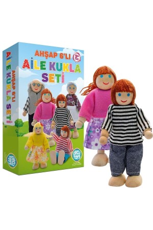 6'lı Ahşap Kukla Aile Seti - 1