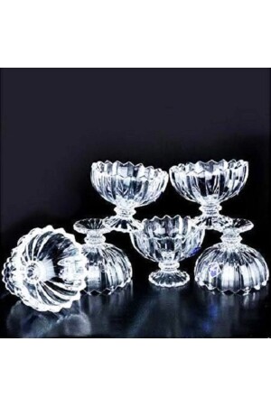 MNZ-6-Piece Glass Footed Sugar Bowl/Turk Delight/cup AKDAGHOME00031 - AKDAG HOME