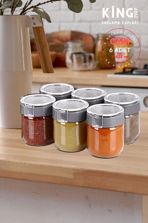 6'lı Cam Baharatlık Ve Saklama Kabı ( 425 Ml X 6 Adet) - Glass Spice Container And Storage Container TYC00634794699 - 2