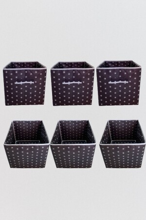 6'lı Kapaksız Saklama Kutusu Sepet Organizer Dolap Içi Çamaşır Oyuncak Düzenleyici 30x30x30Cm Yıldız - Helen's Home