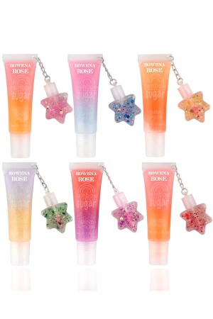 6'lı Lip Gloss Mini Yıldız Simli Lipgloss Seti - 2