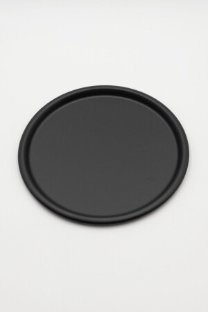 6'lı Metal Siyah Tek Kişilik Dekoratif Çay, Kahve Ve Pasta Servisi Sunum Tepsisi 22cm MYT666-6X - 5
