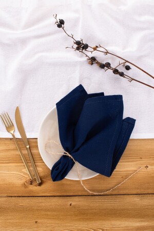 6'lı Premium Keten Lacivert Peçete 40 X 40 - Wellstil