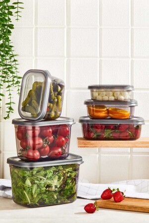 MNZ-6-قطعة حاوية تخزين مجموعة الإفطار والخزيرات والوجبات الخفيفة والفواكه الصندوق التخزين الشفافية المتحول BSF - Decorev