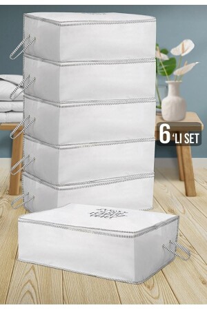 6'lı Set Baza Altı Hurç-baskılı Çok Amaçlı Yastık Yorgan Saklama Burcu 65*45*24 Cm - Yellow Stary Home