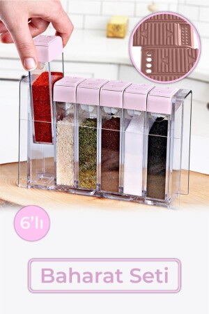 6'lı Stantlı Kapaklı Baharatlık No Coller NDY-EP-700 - Nandy Home