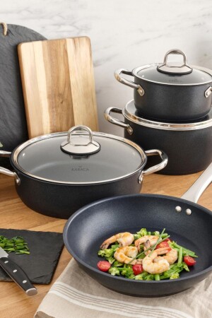 منز بيوديموند فولاذ زائد 7 قطع طباخ مجموعة 153 03. 08. 1665 - Karaca