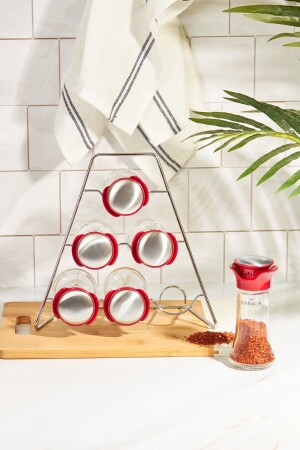 (منيز-نوري) الثلاثي 7 قطع طلاء الأحمر 153.03.06.5745 - Karaca