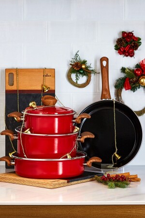 (مينز مورلاند) 7 قطع (إيناميل) طعام طعام (مجموعة 1533) 03.08.1958 - Karaca