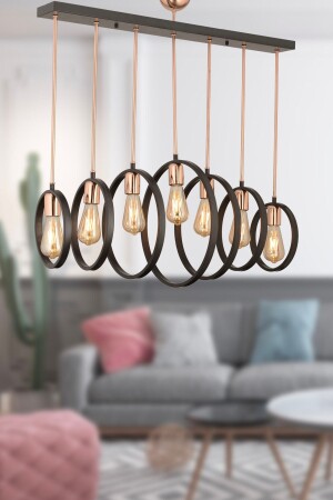 منز-الحلقة 7 صف أسود تصميم عصري طاولة الطعام فوق غرفة المعيشة-المطبخ مقهى مطعم مصباح العجلة شمعة 3198-7 - Apliqa