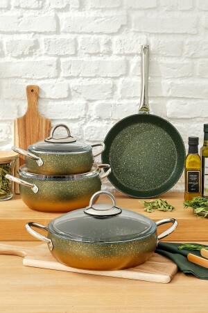 مـنـز-مـيلـت غرانيت سـطح 7 قطع ذهبية كاسيرول بـجريـد 600. 15. 01. 1097-1 - Emsan