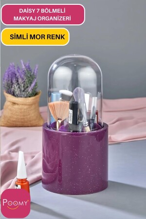 منظمة الماكياج الملموسة من 7 أجزاء - منظمة الماكياج الأرجواني الملموسة من 7 أجزاء يمكن. 1002. - Poomy