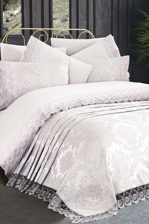 فرنسي من المنسق كور عروسة مجموعة 7 قطع كريم CD441554 - Çeyiz Diyarı