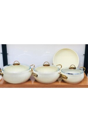 م.ن.ز-غرانيت 7 قطع طباخات مجموعة الكريم K-544 - Özkent