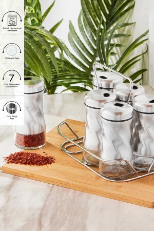 (منيز توتوري) (إينوكس) 7 قطع (مستقلي الزجاجية) - Karaca