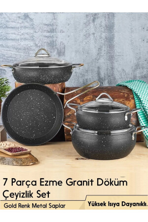 7 Parça 20-22 Cm Derin Tencere 26 Cm Pilav Tenceresi 26 Cm Tava Fırına Girebilir Granit Tencere Seti 7PARCATENCERESETİ - 4