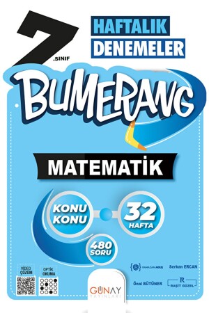 7. Sınıf Bumerang 32 Haftalık Matematik Denemeleri - Ramazan Akkuş - Günay Yayınları - 9786257150927 539902 - Günay Yayınları