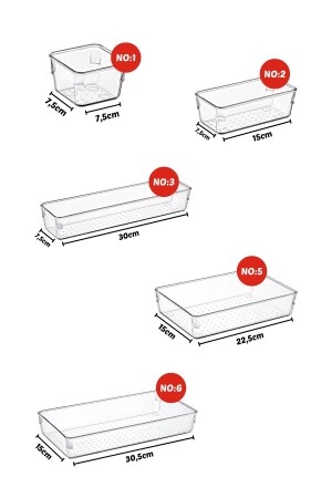 7-teiliger Schubladen-Punto-Schubladen-Organizer, transparent - 3