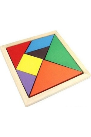 7-teiliges, lehrreiches, farbenfrohes, mittelgroßes Tangram-Mind-Intelligence-Logik- und Strategiespiel aus Holz - 4