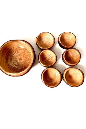 7-teiliges Snackschalen-Präsentationsschalen- und Teller-Set aus Holz TYC00367845880 - 2