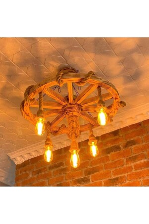 مكنز الخشبية رأس عجلة شمعة 70 سم 5 قطعة K06 مفتوحة العجلة 67056 - Otantik Çarşı