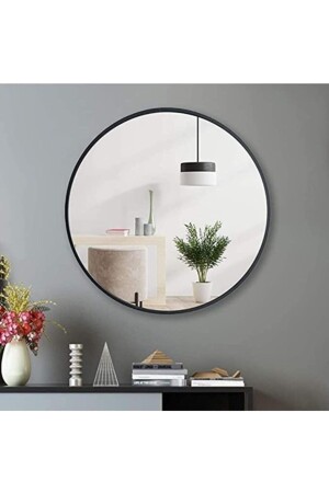 70 cm runder Spiegel mit schwarzem Metallrahmen BLACKROUND7070 - 2