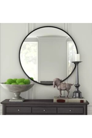 70 cm runder Spiegel mit schwarzem Metallrahmen BLACKROUND7070 - 3