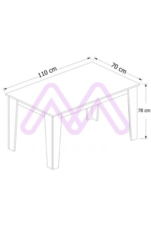 70x110 massiver weißer Küchentisch, Esstisch, Esstischgarnitur für 4 Personen - 5