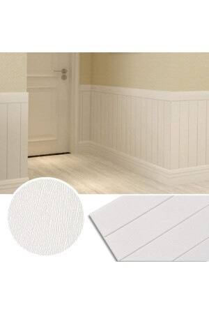 70x35cm(0-25m2) Kendinden Yapışkanlı Beyaz Ahşap Kendinden Yapışkanlı Esnek Duvar Paneli NW43 - 1