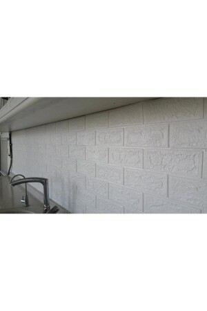 70x38 Cm (0-27M²) Silinebilir Beyaz Kendinden Yapışkanlı 3d Esnek Duvar Kağıdı Paneli - 6