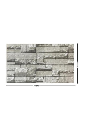 70x38cm (0-26 M2)kendinden Yapışkanlı 3 Boyutlu Yığma Tuğla Gri Duvar Kağıdı Paneli Nw115 - 2