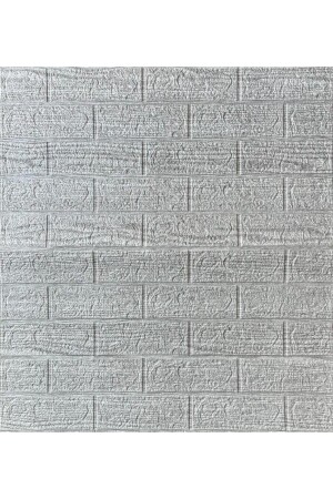 70x38cm 1 Adet Çizgili Gri Tuğla Arkası Yapışkanlı Esnek Silinebilir Duvar Kağıdı Paneli - 1