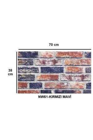 70x38cm 3d Lacivert Kiremit Tuğla Desen Kendinden Yapışkanlı Sünger Duvar Paneli Kağıdı - 2
