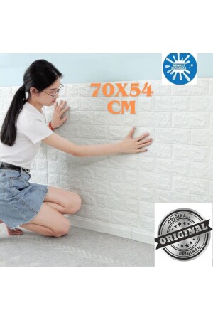 70x54 Cm Kendinden Yapışkanlı Esnek Köpük Duvar Kağıdı Paneli 3d Boyutlu Tuğla Desen - 1