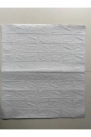 70x77cm(0-53M2) Kendinden Yapışkanlı Esnek Sünger Beyaz Tuğla Duvar Kağıdı Paneli - 3