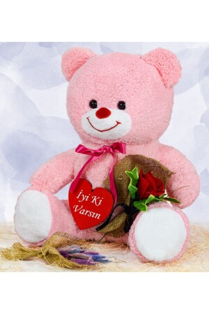 75 cm großer süßer Teddybär, der eine Rose in der Hand hält (freut mich, Sie zu haben) TR0612202102 - 5