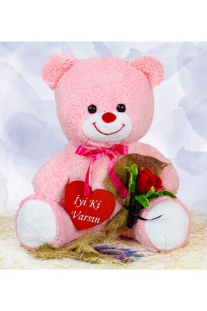 75 cm großer süßer Teddybär, der eine Rose in der Hand hält (freut mich, Sie zu haben) TR0612202102 - 6