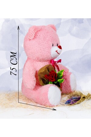 75 cm großer süßer Teddybär, der eine Rose in der Hand hält (freut mich, Sie zu haben) TR0612202102 - 7