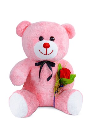 75 cm großer süßer Teddybär, der eine Rose in der Hand hält, ich freue mich, Sie zu haben 75gullu - 1