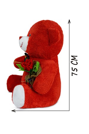 75 cm großer süßer Teddybär, der eine Rose in der Hand hält, ich freue mich, Sie zu haben 75gullu - 5