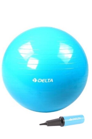 75 cm großes blaues Deluxe-Pilatesball- und Zwei-Wege-Pumpen-Set - 1