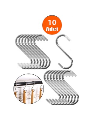 - 7–5 cm – Küchenhaken – S-Haken – Metallhaken – Makramee-Haken – 10 Stück - 2