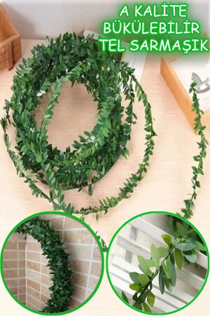 7.5 Metre Tel Yaprak Doğalgaz Borusu Süsü Şerit Yapay Taç Sarmaşık Çiçek Süs - Alshop