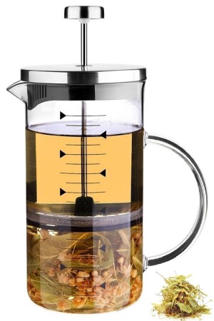 750 ml French Press Borosilikat Ateşe Dayanıklı Cam 3 Ü 1 Arada 750Frencpress - 7