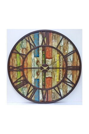 ساعة الحديد المنسوجة من الجدار 7615 02 خشب بني 76 سم 3d - Otantik