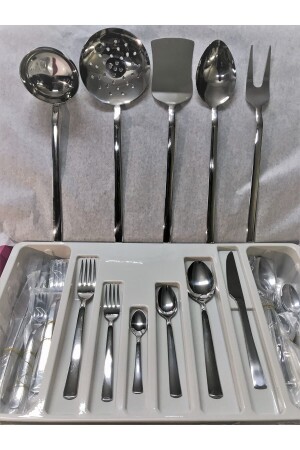 م.ن.ز-زومرت 77 قطعة سكين كعكة شوكة مجموعة 12 شخص، (خدمة) سمرالد 77 - Kardelen