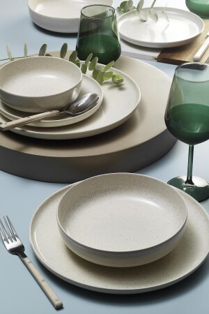 مـنـز-مـودـرنـا 8 قطع عشاء مـنـزـل لـ 2 أشخاص كريم MOD08YS720161 - Kütahya Porselen