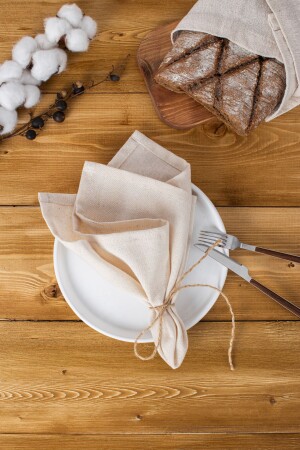 مجموعة من الأنسجة من 8 نابكينات من السرير الخام العضوي 40x40 سم - Wellstil